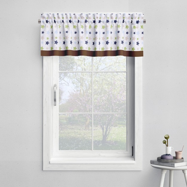 Bacati Stars Green Blue Beige Window Valance