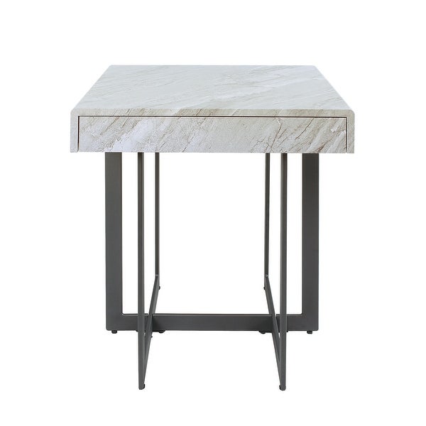 Granala Grey Faux Marble End Table with Drawer by Furniture of America