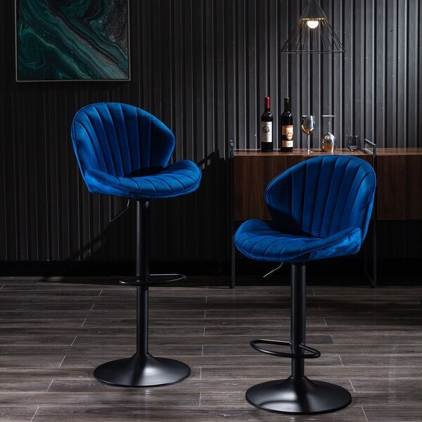 Bar Stools Set of 2 - Adjustable with Back and Footrest， Easy to Assemble Counter Height for Kitchen and Bar