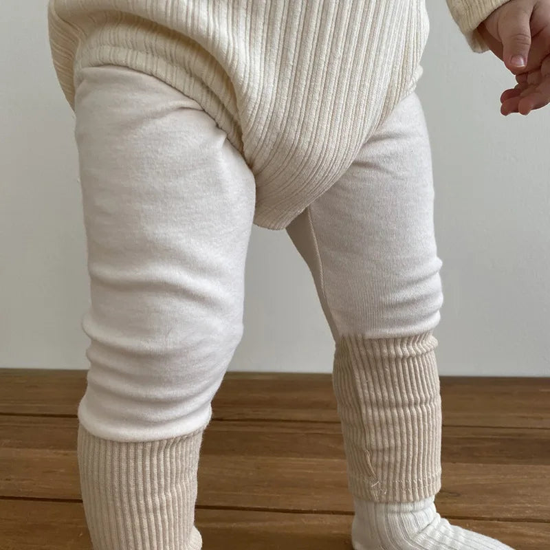 2024 New Infant Patchwork Leggings Cotton Baby Long Pants Toddler Girl Leggings Baby Clothing Autumn Kids Trousers