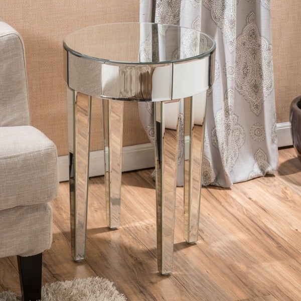 Normandie Mirrored Round End Table by Christopher Knight Home