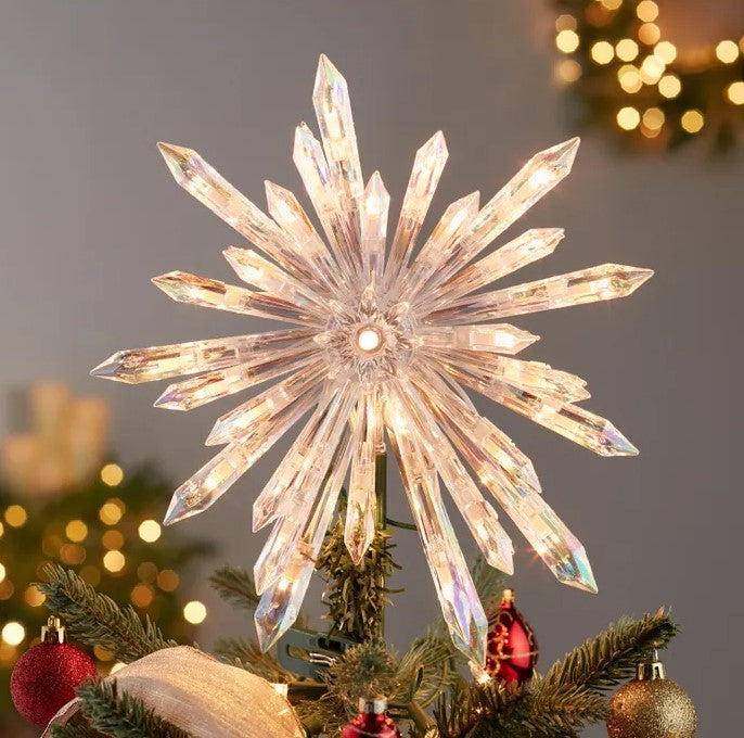 13 Crystal Snowflake Tree Topper