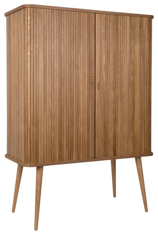 Tambour Sliding Doors Cabinet  Zuiver Barbier   Midcentury   Accent Chests And Cabinets   by Luxury Furnitures  Houzz