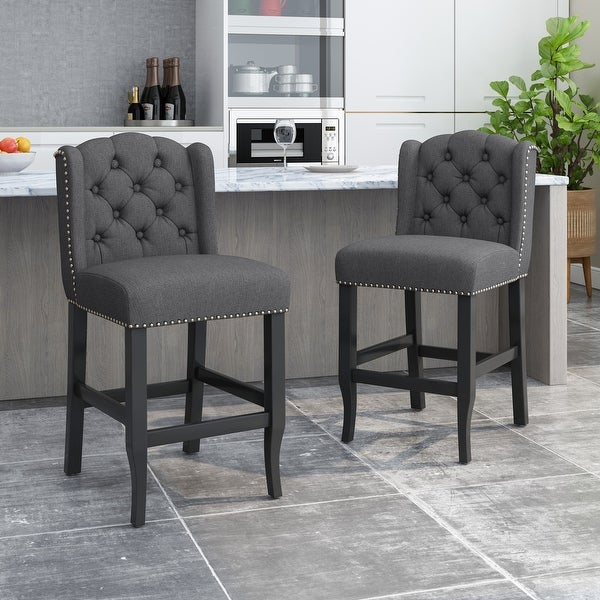 Foxcroft Wingback Counter Stool (Set of 2) by Christopher Knight Home