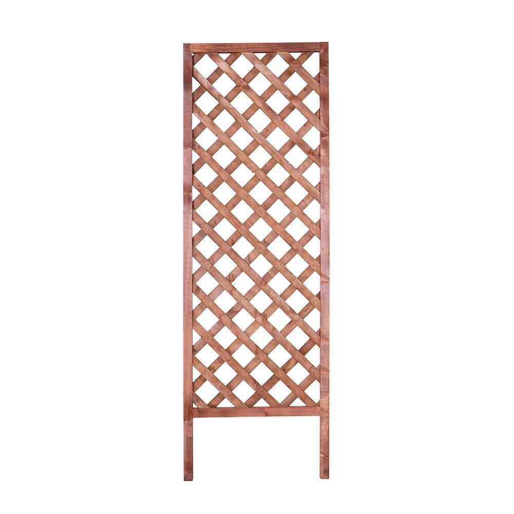 Outdoor Essentials Heirloom 72 in. Walnut-Tone Diamond Lattice Trellis 418750