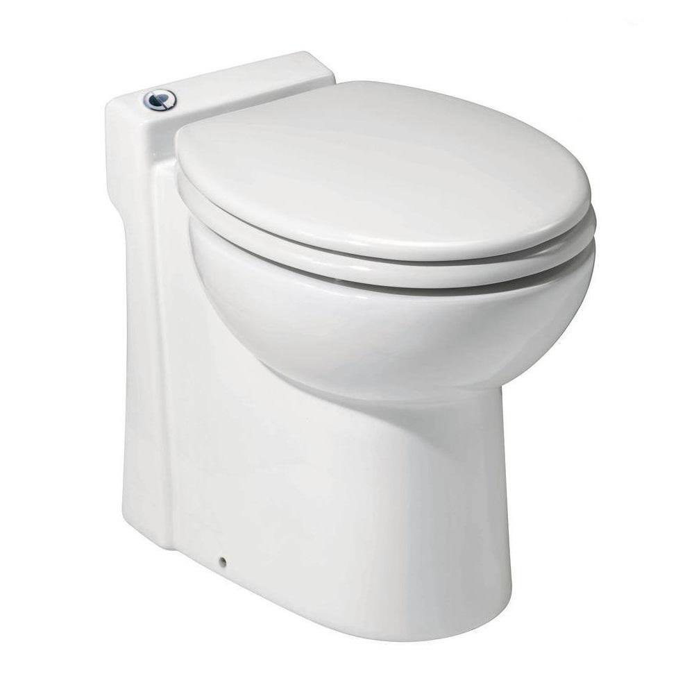 Saniflo SaniCompact 1-Piece 1.281 GPF Dual Flush Elongated Toilet in White with Built-In 0.3 HP 115-Volt Macerator Pump 023