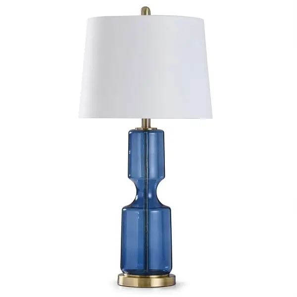 StyleCraft Antique Brass and Seeded Glass 1-light Metal Table Lamp