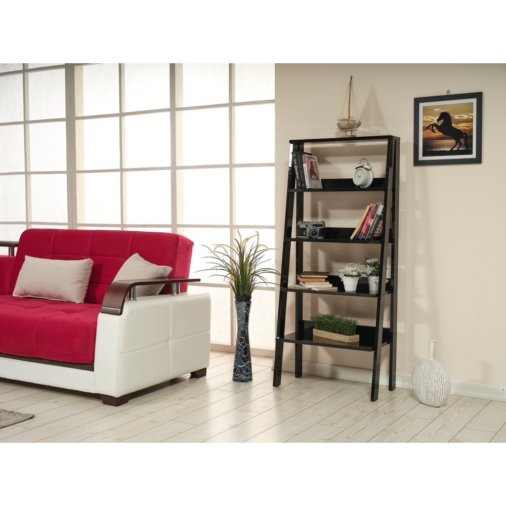 5 Tier Modern Ladder Bookshelf  Wood Frame Bookshelf for Small Spaces in your Living Rooms  Office Furniture Bookcase