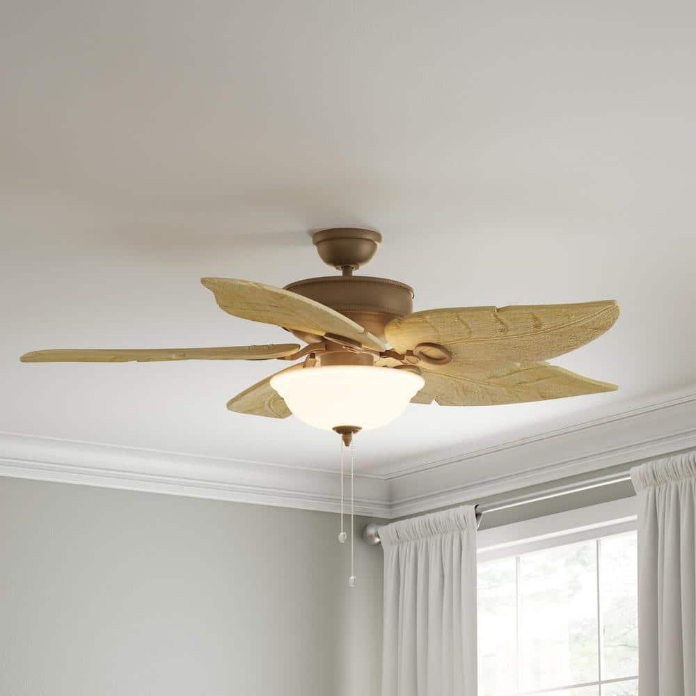 Hampton Bay Costa Mesa 56 in LED IndoorOutdoor Weathered Zinc Ceiling Fan with Light Kit