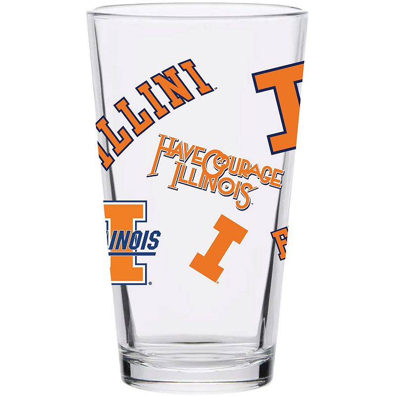 Illinois Fighting Illini 16oz. Medley Vintage Pint Glass