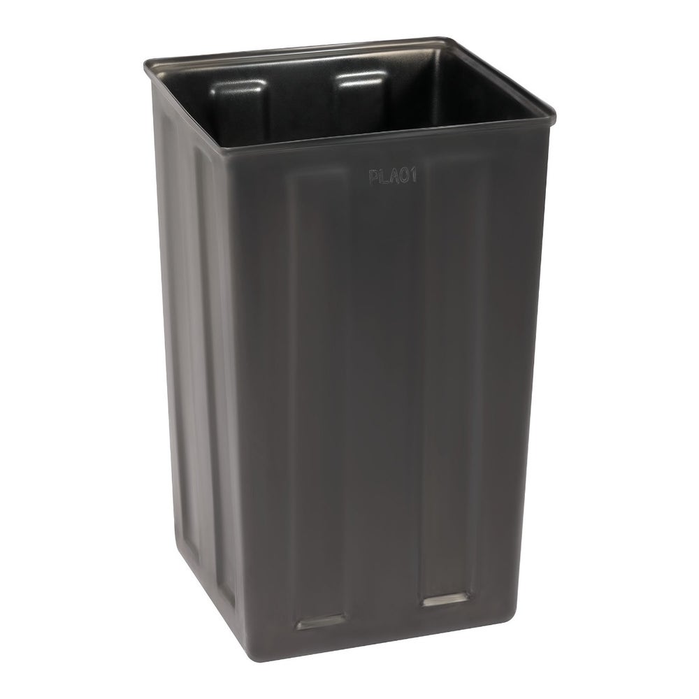 Alpine ALP471-40-WD-GRY 40-Gallon Outdoor Trash Can with Slatted， Recycled Plastic Panels， Gray