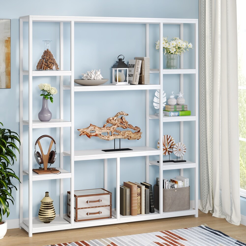 12 Open Shelf Etagere Bookcase Book Shelves Display Shelf   70.86'' H x 59'' W x 11.8'' D