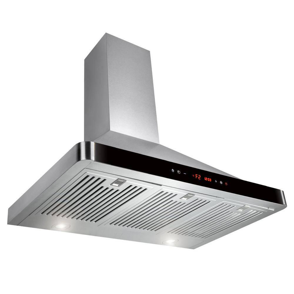 Winflo 36 in Convertible 439 CFM Wall Mount Range Hood in Stainless Steel with Baffle Filters and Touch Control