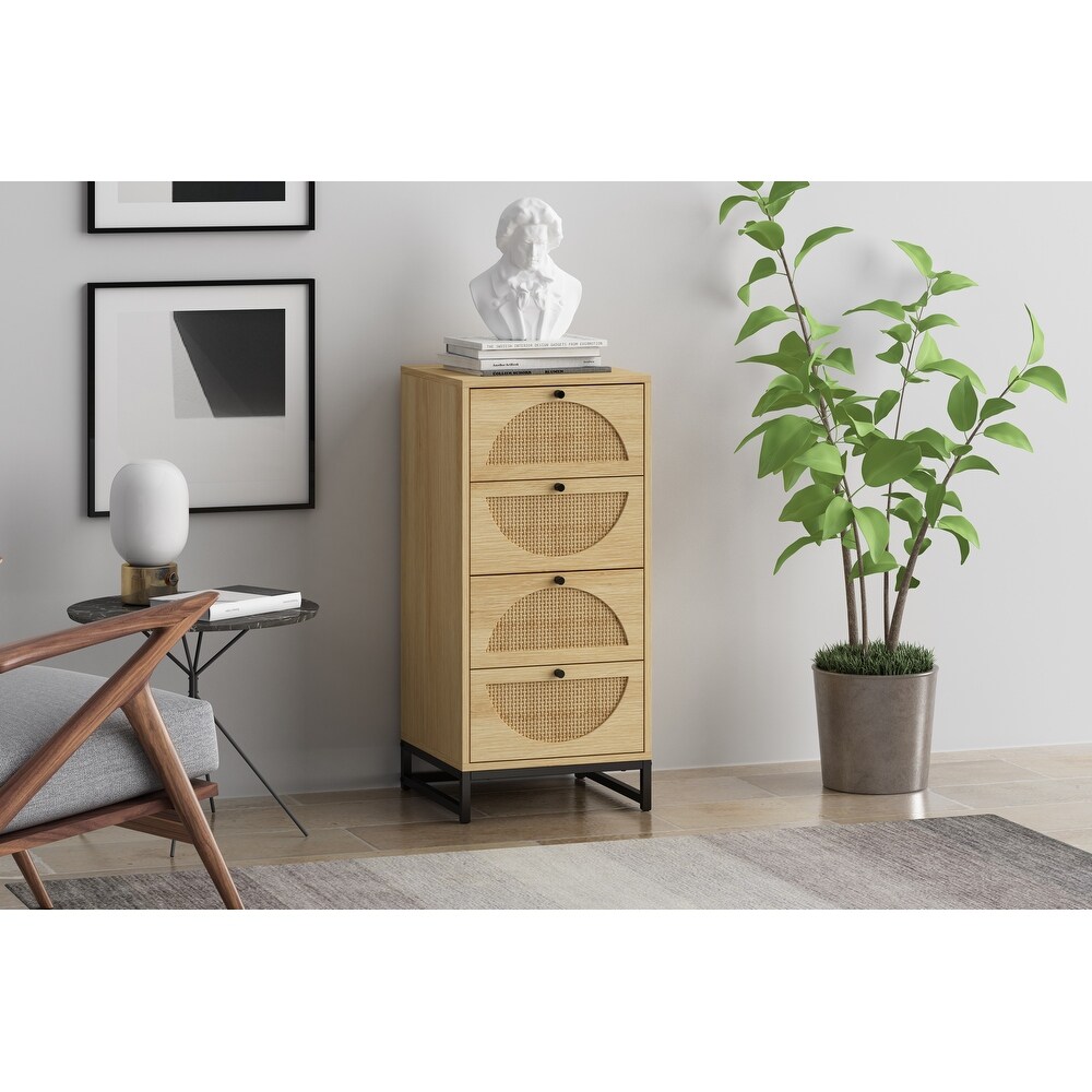 Natural Rattan Cabinet with 4 Drawers   18.9\