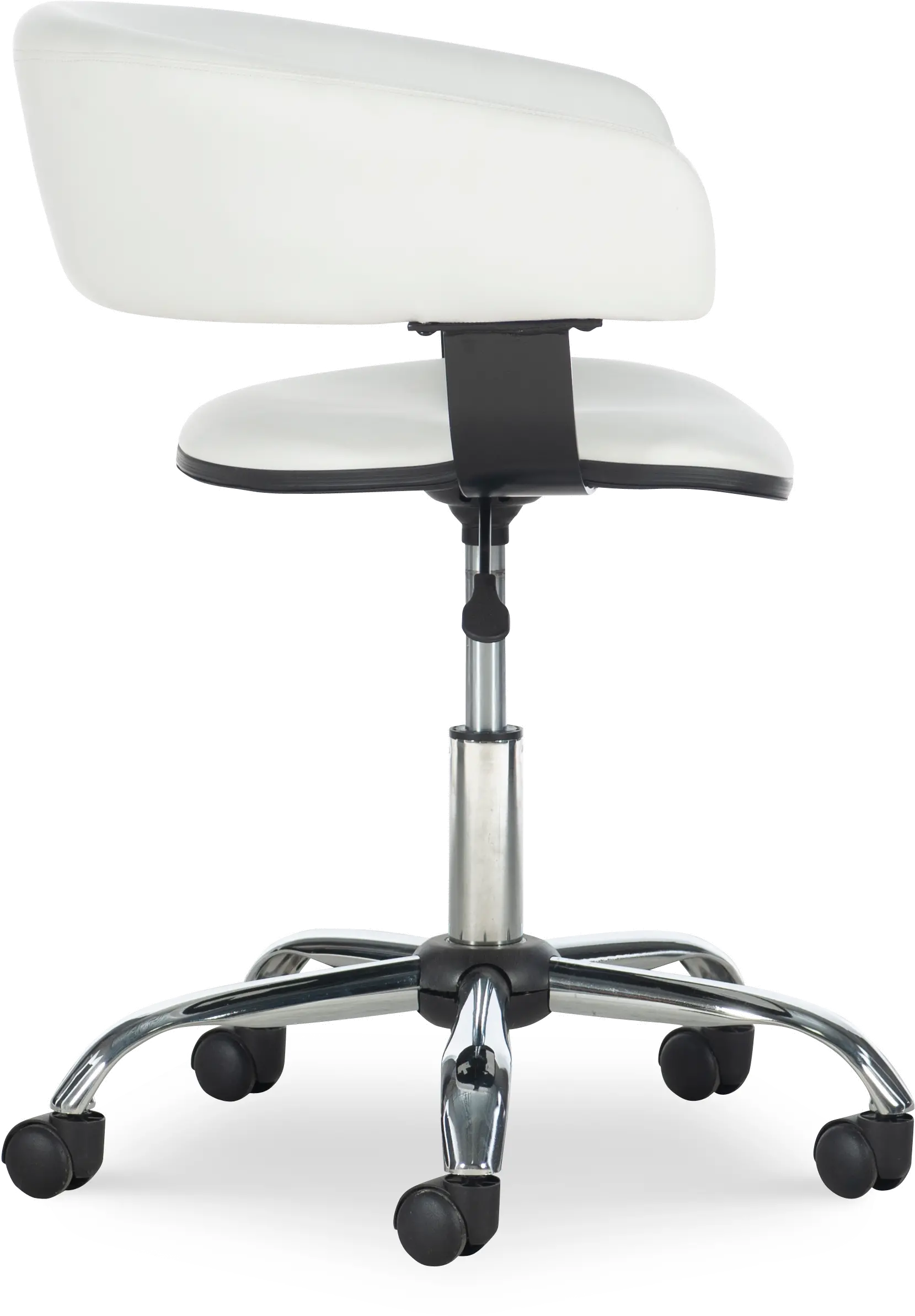 Devan White Pu Barrel Abs Office Chair