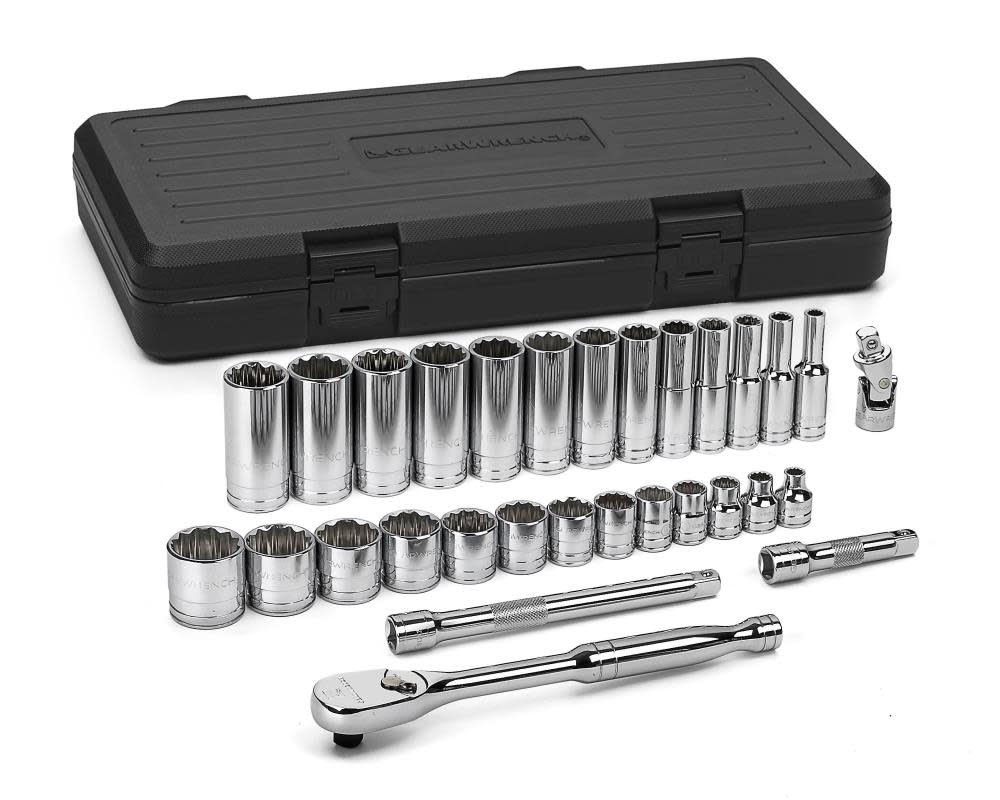 GEARWRENCH Socket Set 30 pc. 3/8 In. Drive 12 Point SAE Standard and Deep 80568 from GEARWRENCH