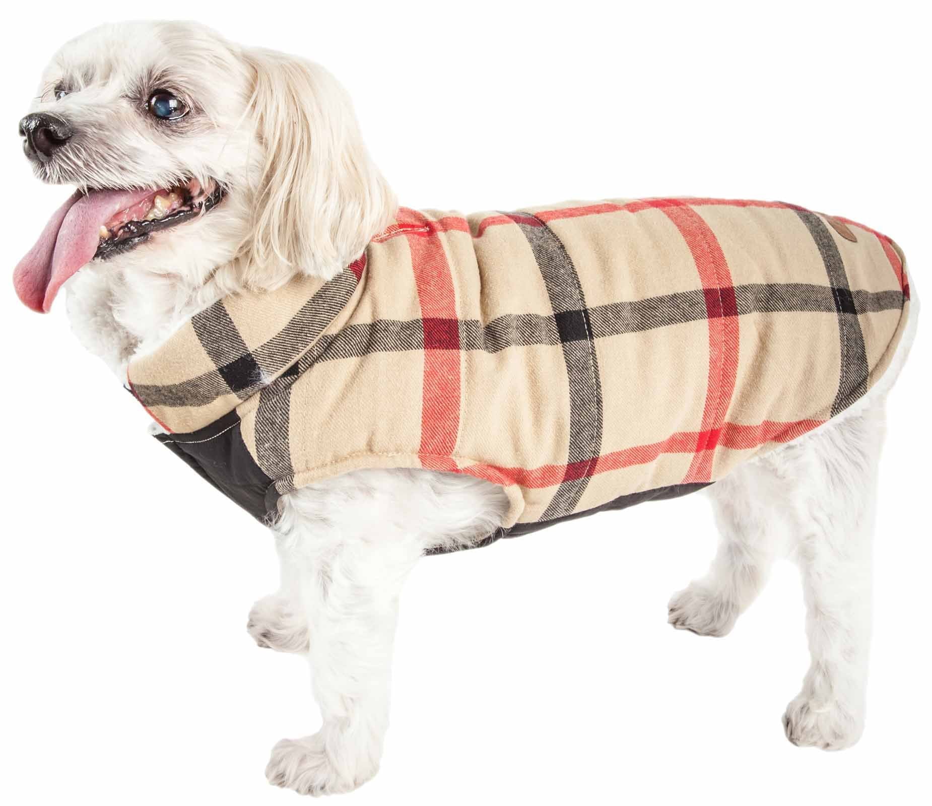 Pet Life ® 'Allegiance' Classical Insulated Plaid Fashion Dog Jacket