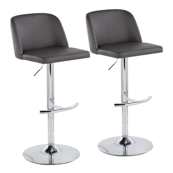 Strick and Bolton Oscar Adjustable Bar Stool with Rounded T Footrest (Set of 2)