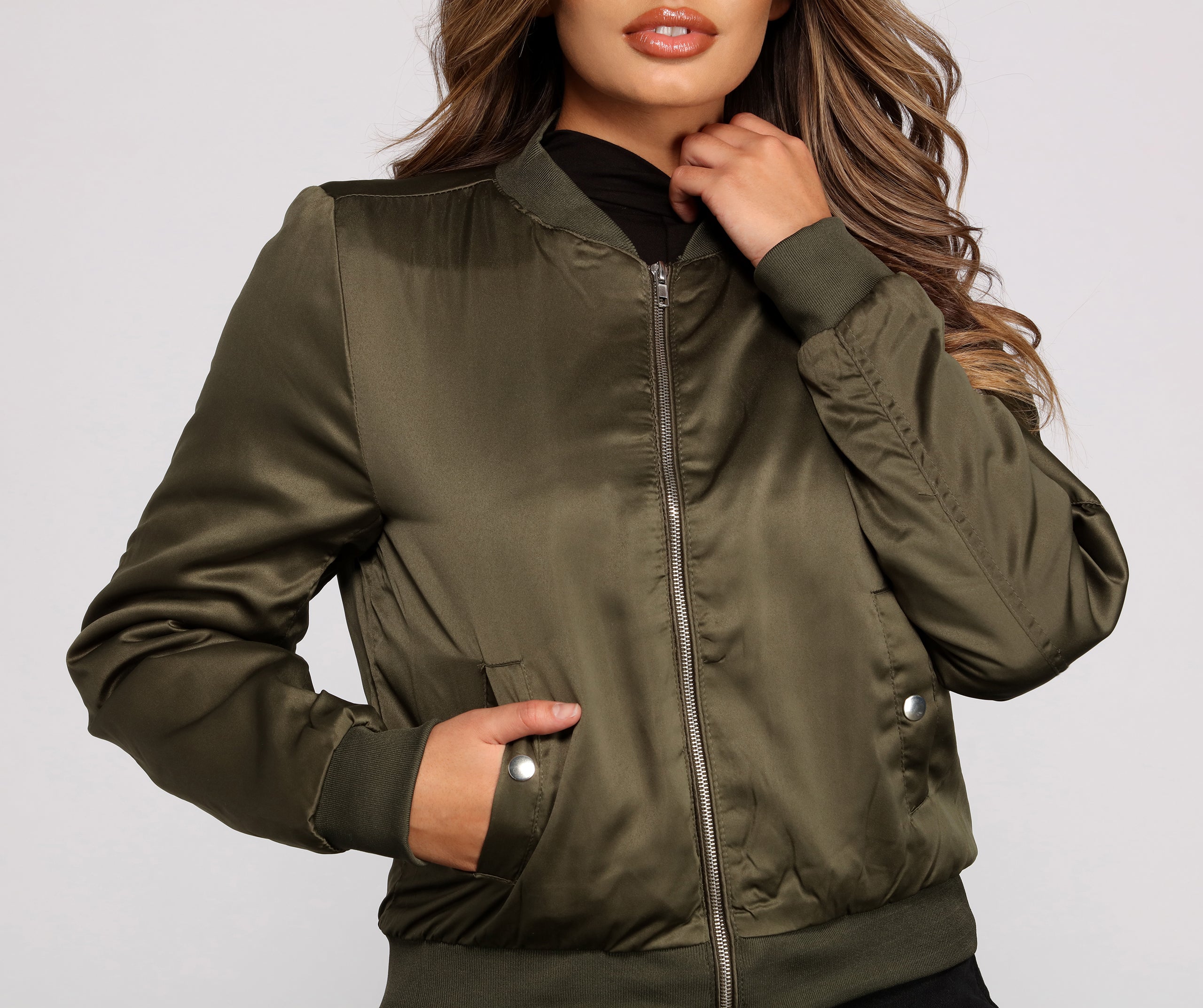 How I Roll Satin Bomber Jacket