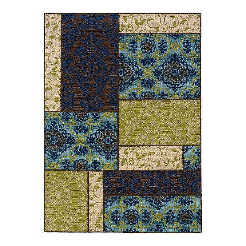 StyleHaven Cayman Block Scroll Indoor Outdoor Rug