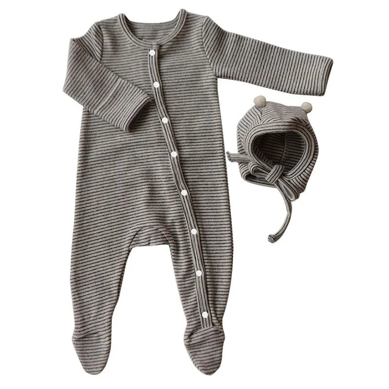 0-24M Newborn Kid Baby Boys Girls Winter Clothes Long Sleeve Striped Cotton Romper Cute Sweet Jumpsuit Baby Clothing Outfit