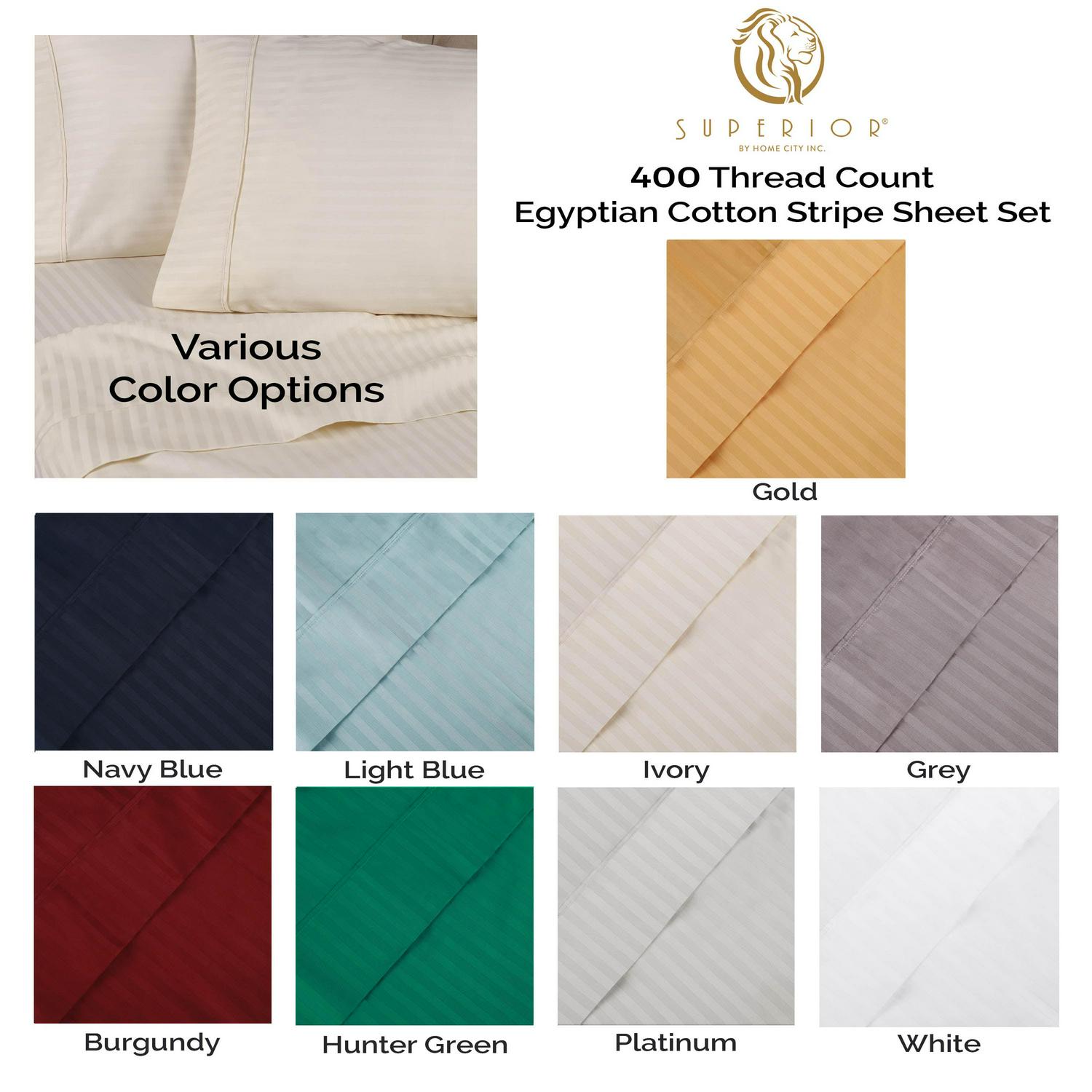 Superior 400 Thread Count Egyptian Cotton Sheet Set， Gold， California King