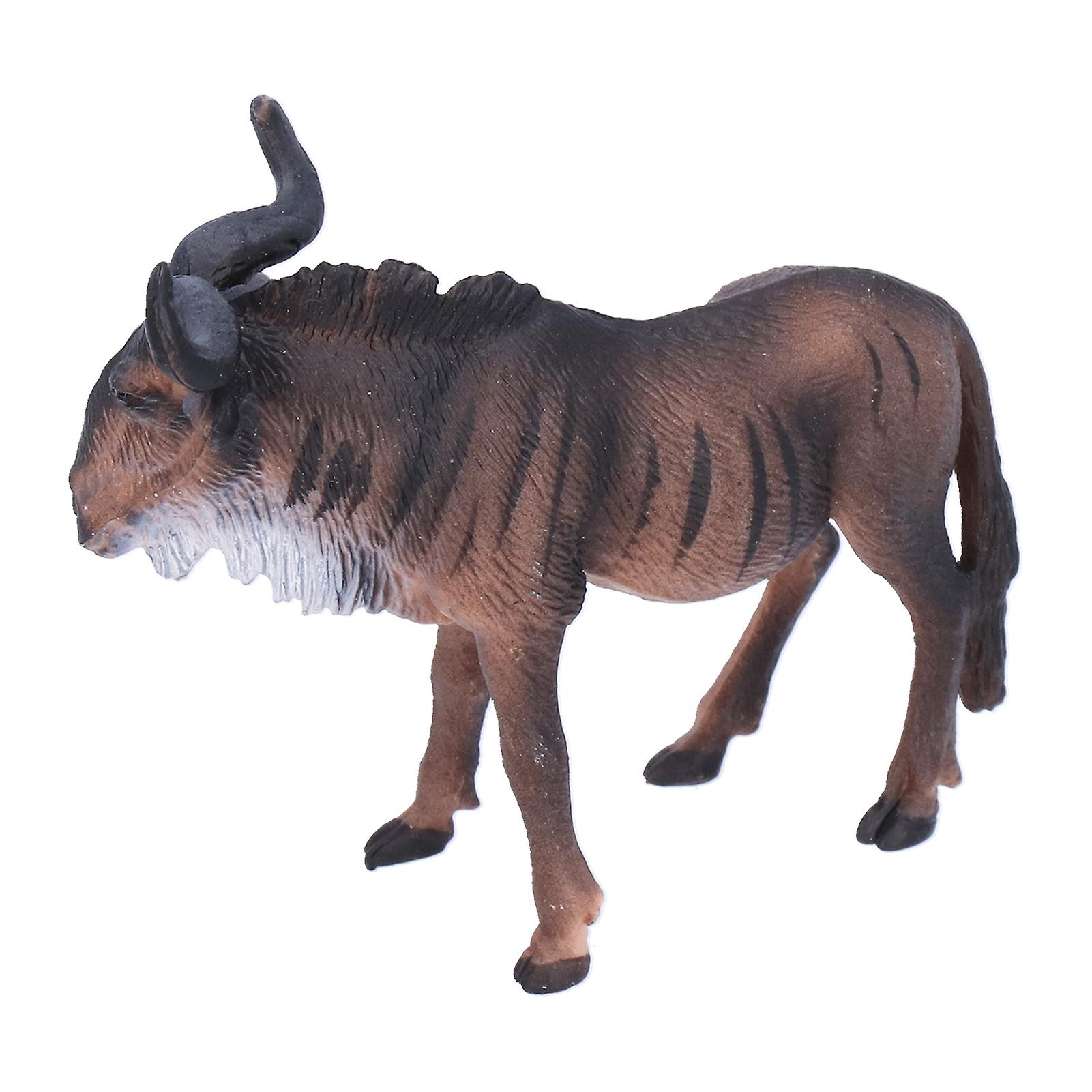 Lifelike Animal Toy Statue African Jungle Animals Wildebeest Toy Plastic Playset Gift