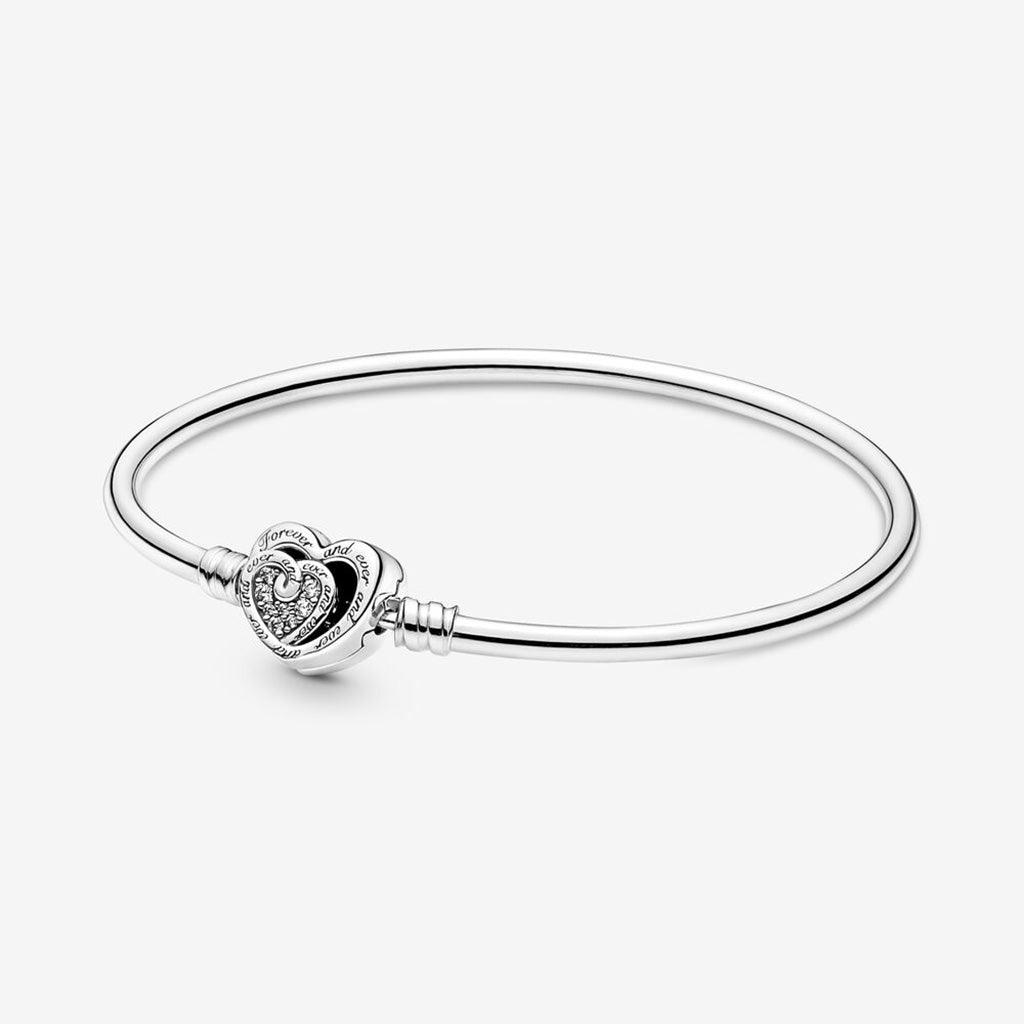 PANDORA  Limited Edition Pandora Moments Entwined Infinite Hearts Clasp Bangle