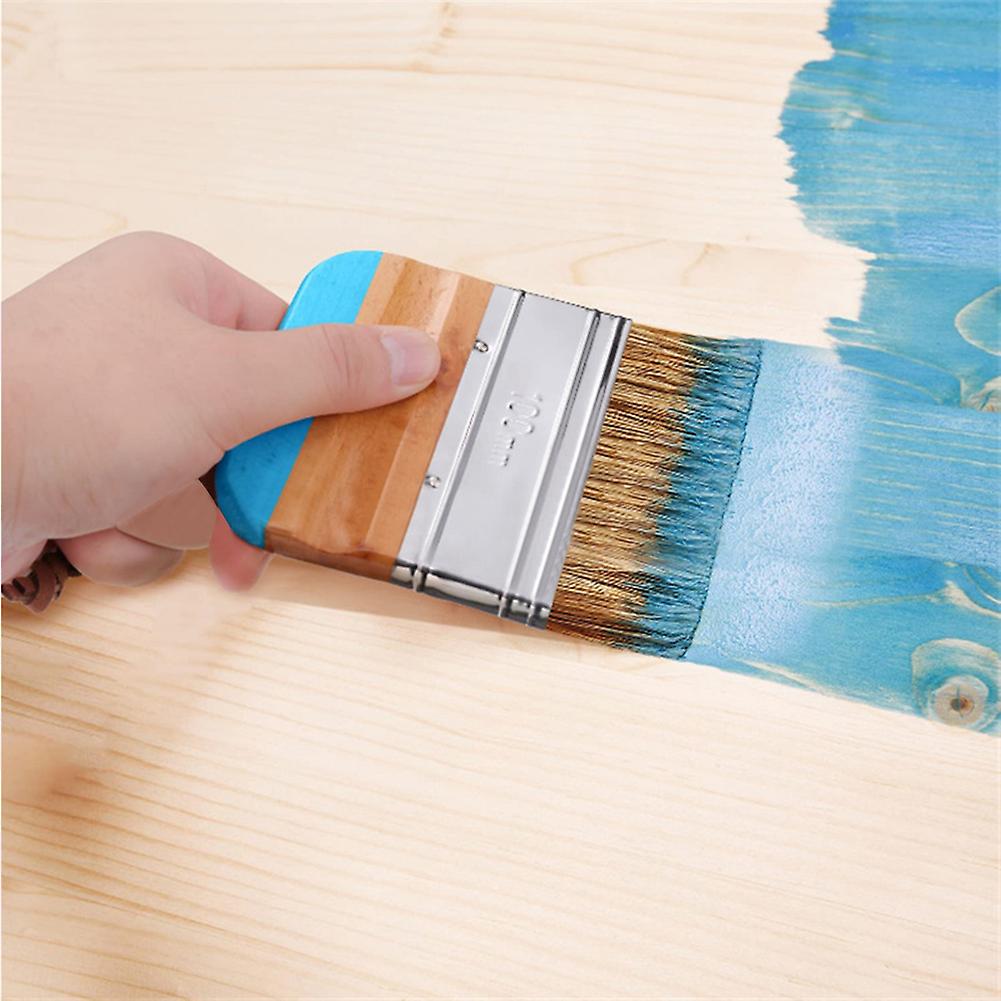 4 Pieces Chalk Wax Paint Brush Natural Bristles Diy Painting Wooden Handle Furniture Waxing Brush Bristles Stencils For Furniture And Home Craft Decor