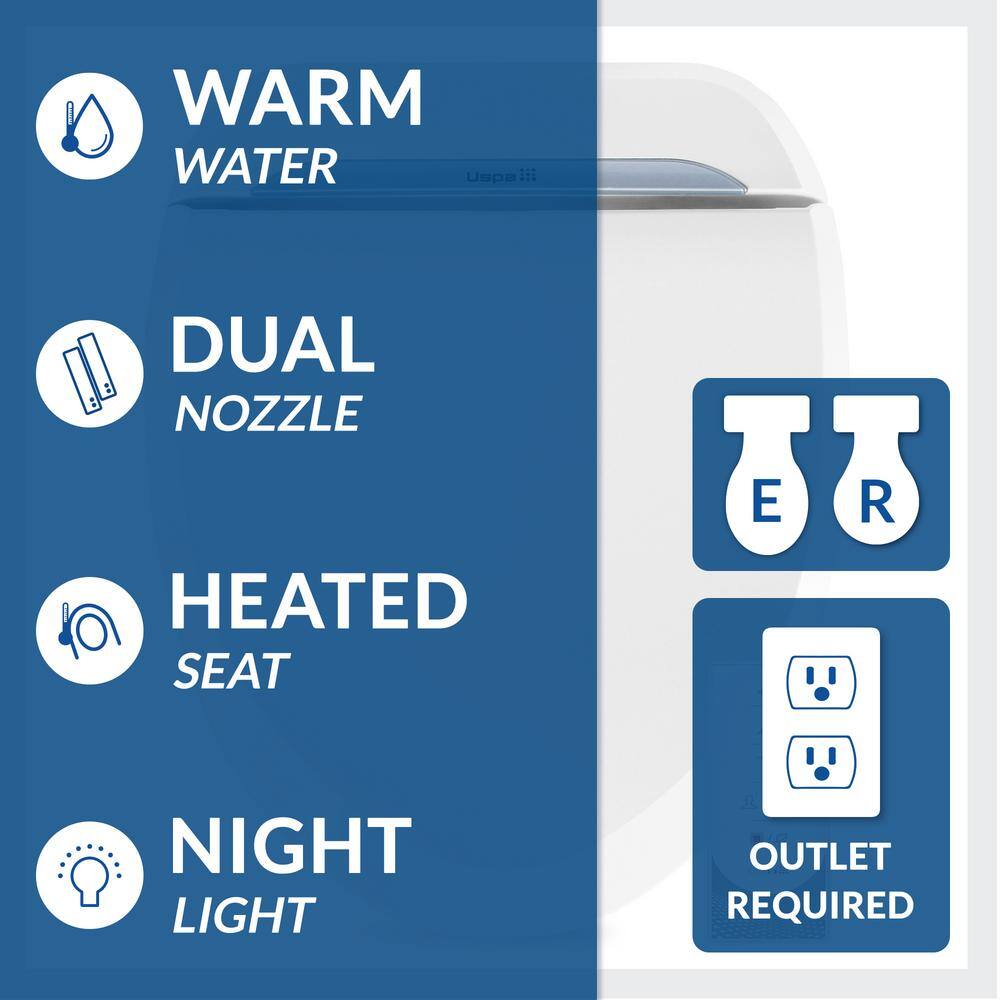 BIO BIDET USPA 6800 Luxury Electric Bidet Seat for Elongated Toilets in White USPA6800-E