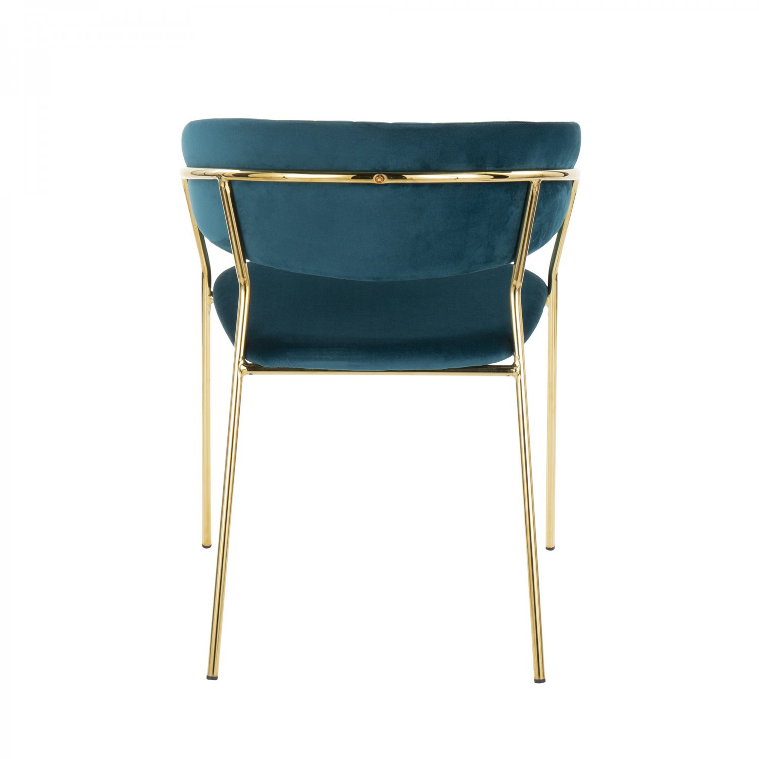 Tania Contemporary-Glam Chair in Gold Metal with Teal Velvet by LumiSource - S