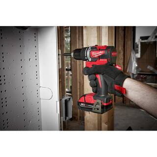 MW M18 18V Lithium-Ion Brushless Cordless Compact DrillImpact Combo Kit (2-Tool) with Reciprocating Saw 2892-22CT-2621-20