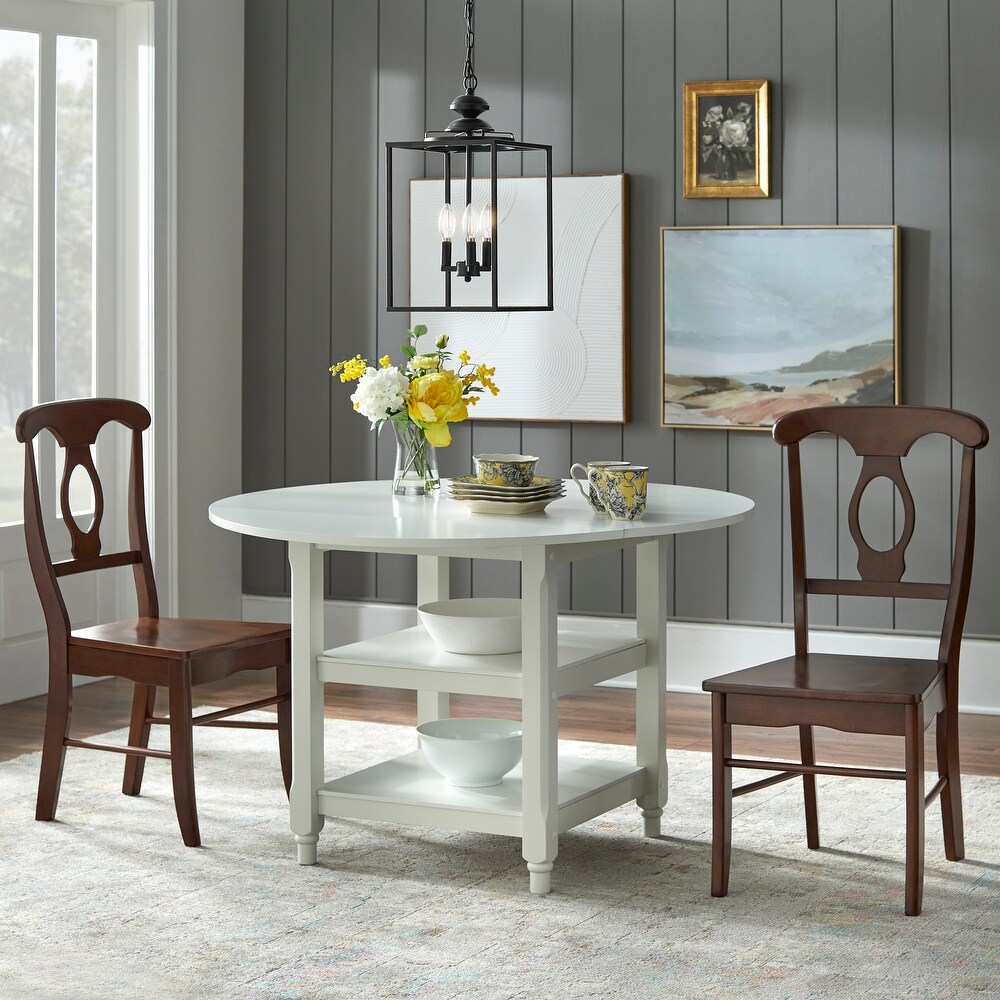 Simple Living Cottage White Round Dining Table