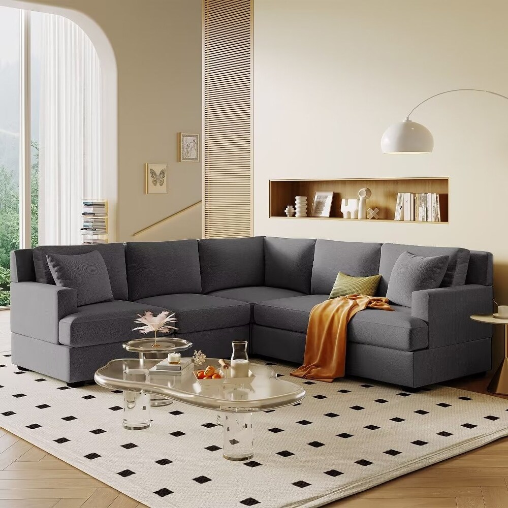 Sectional Modular Sofa with 2 Tossing cushions and Solid Frame   87.8\