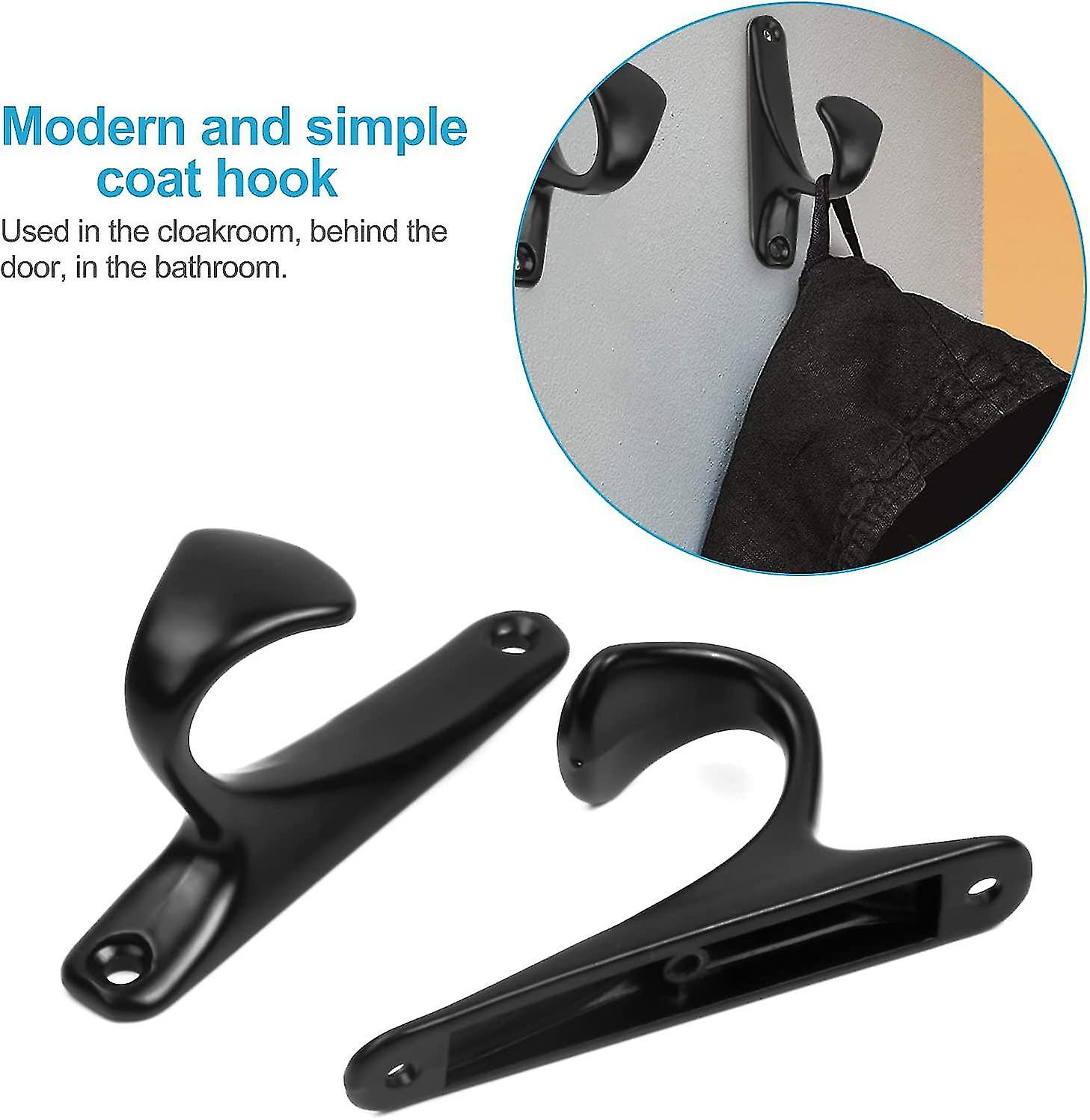 Coat Hooks， Wall Mounted Hooks With 10 Screws， Heavy Duty Wall Hook， Black Coat Hooks Modern， Robe Hooks Hangers， Zinc Alloy Hooks For Hanging Key， To