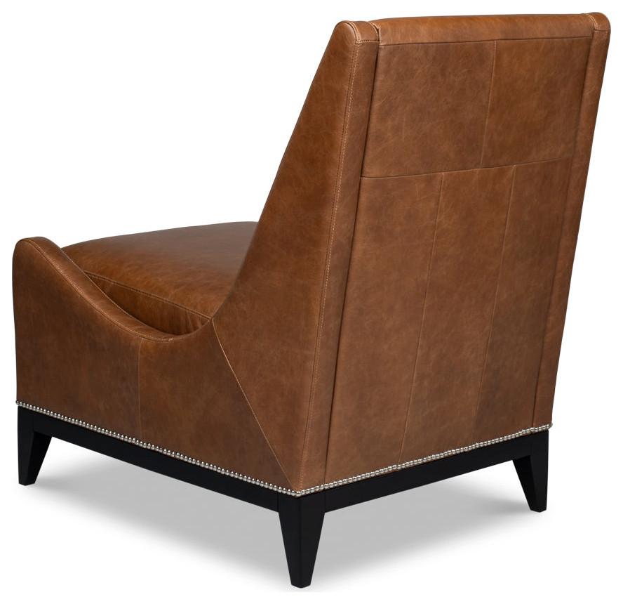 Brandy Slipper Accent Chair In Distilled Leather   Contemporary   Armchairs And Accent Chairs   by Sideboards and Things  Houzz