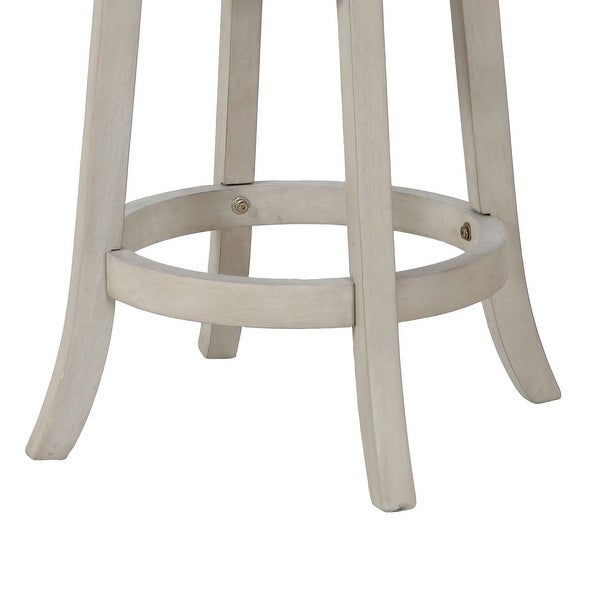 Curved X Shaped Back Swivel Counter Stool with Fabric Padded Seating， White - 38 H x 19 W x 18 L Inches