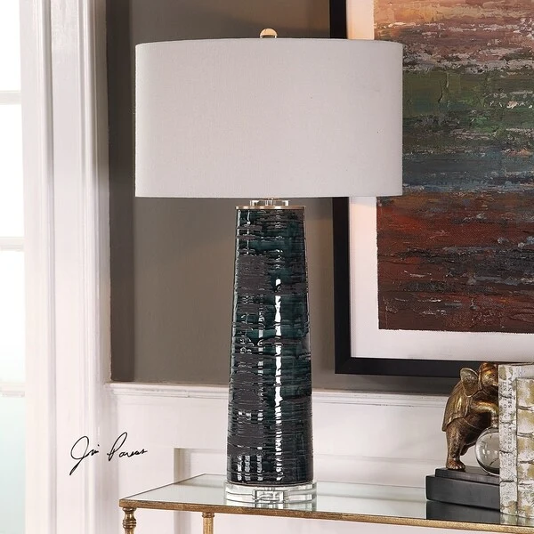 Uttermost Chamila Distressed Aged Teal 1-light Table Lamp