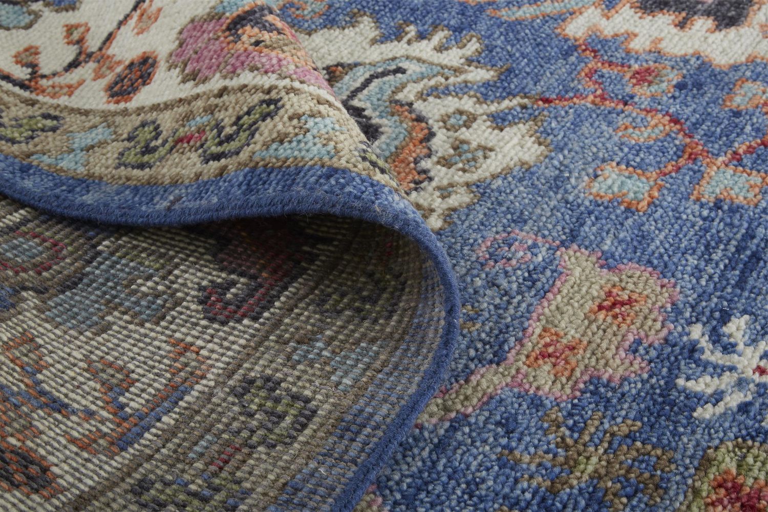 Bennet Blue and Red Rug by BD Fine