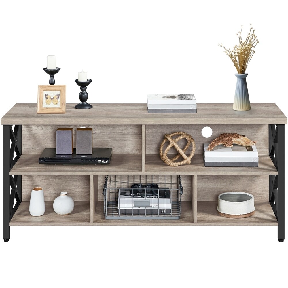 Yaheetech 65 Inch Industrial TV Stand with 5 Storage Cabinets for TVs