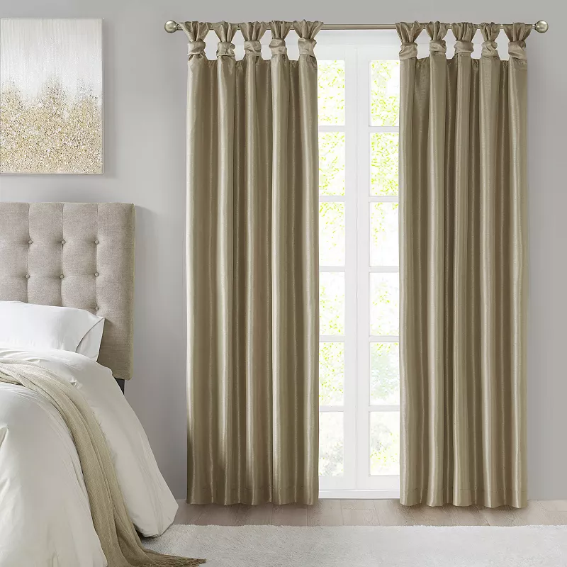 Madison Park 1-Panel Natalie 100% Blackout Thermal Twist Tab Window Curtain