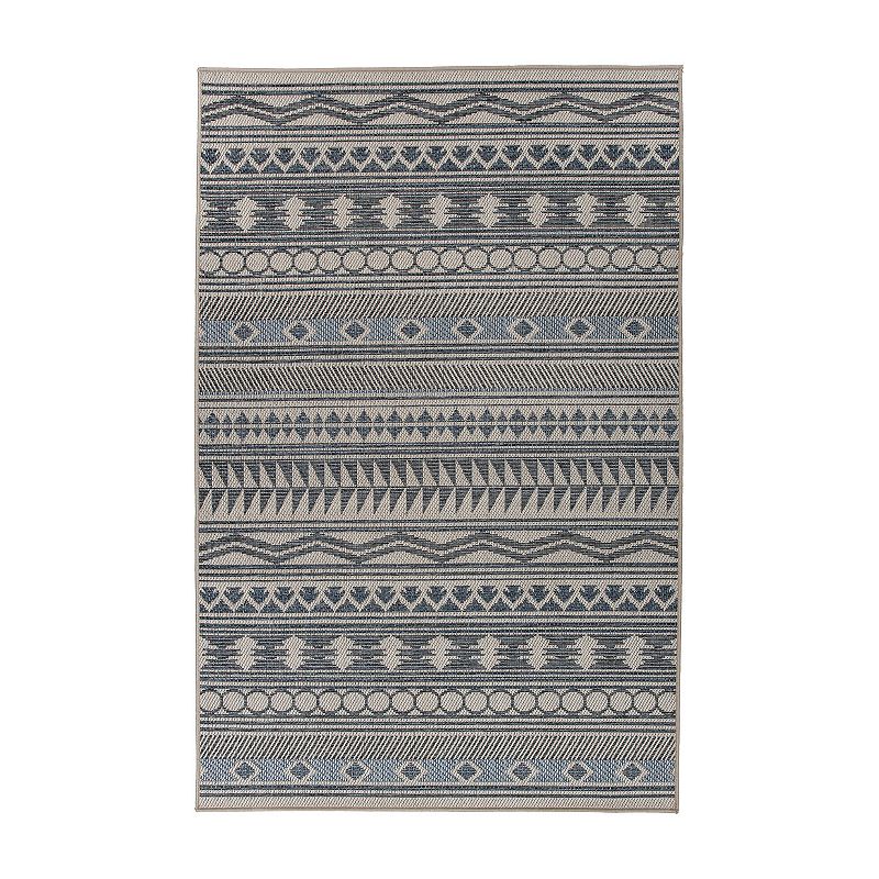 World Rug Gallery Bahama Geometric Stripe Indoor Outdoor Rug