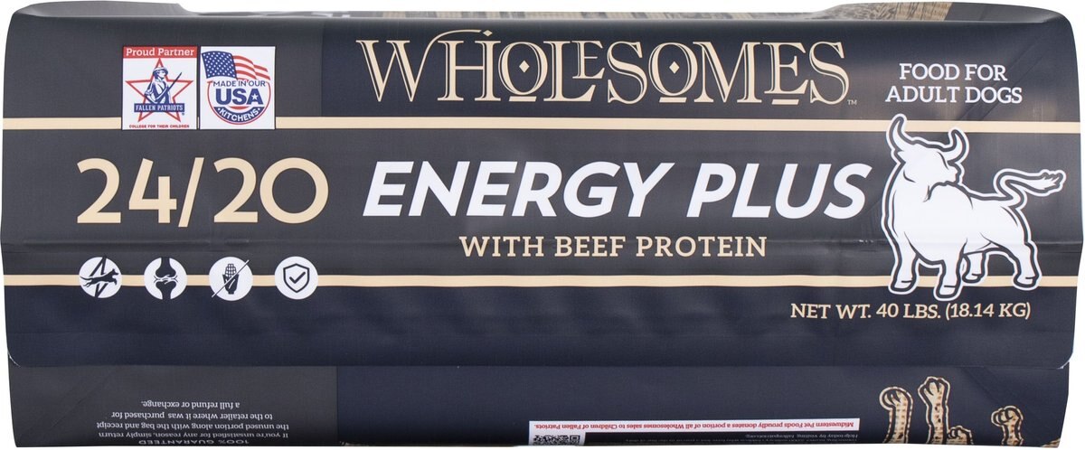 Wholesomes Energy Plus 24/20 Dry Dog Food， 40-lb bag