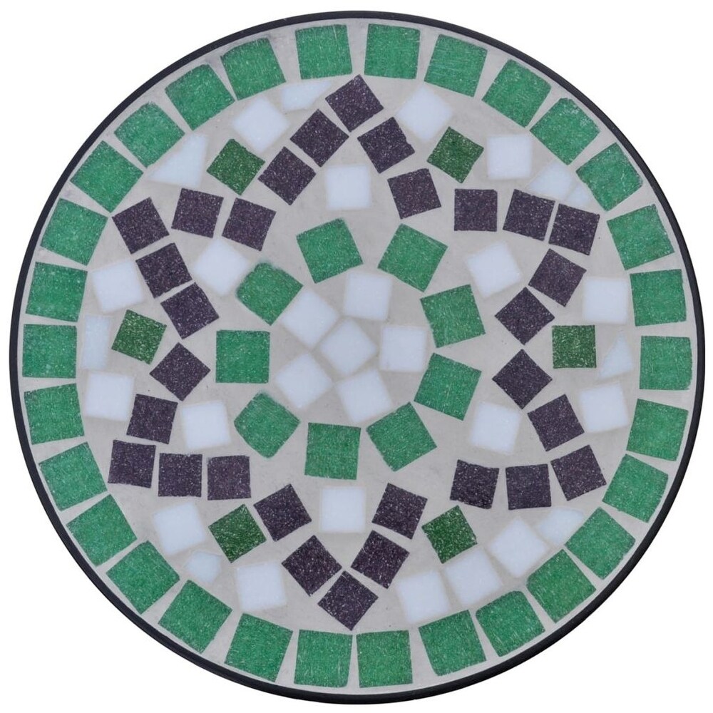 vidaXL Mosaic Side Table Plant Table Green White   11.8\