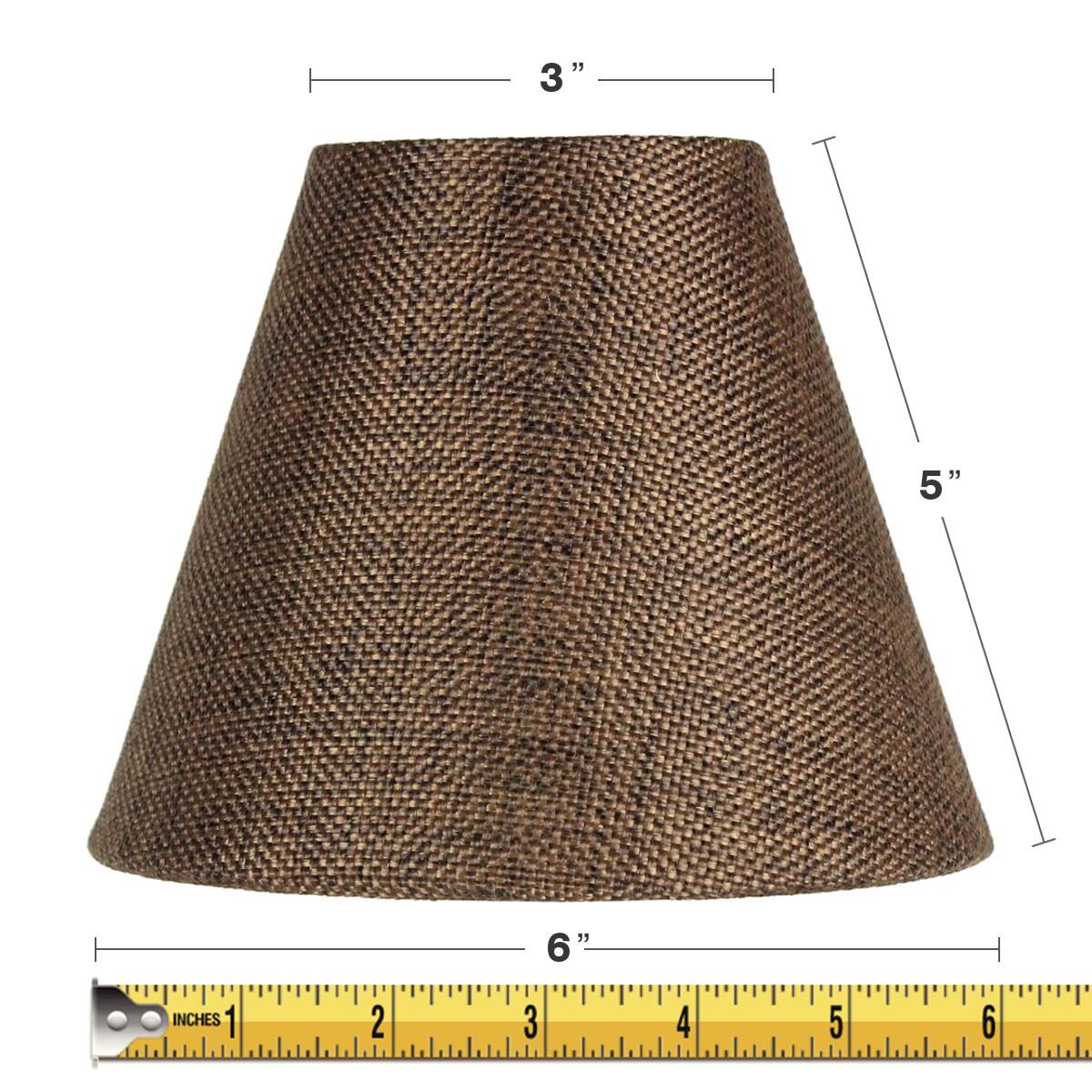 Set of 6 Chocolate Burlap Chandelier Lampshade 3x6x5