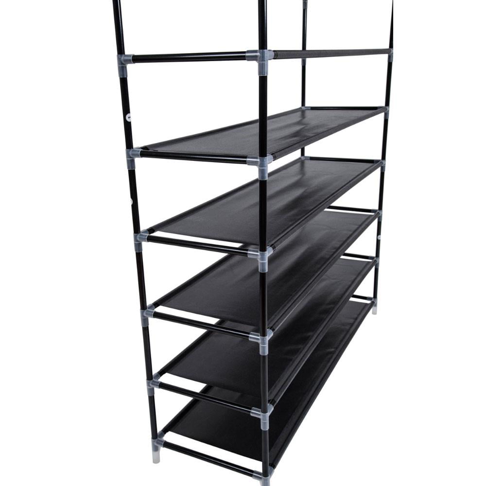 Zimtown 10-Tier 50 Pairs Shoe Rack Shoe Shelf Tower Stand Holder Shoe Cabinet Shoe Storage Organizer for Entryway Closet Bedroom，Black Finish