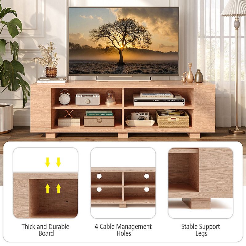 TV Stand Modern Wood Storage Console Entertainment Center