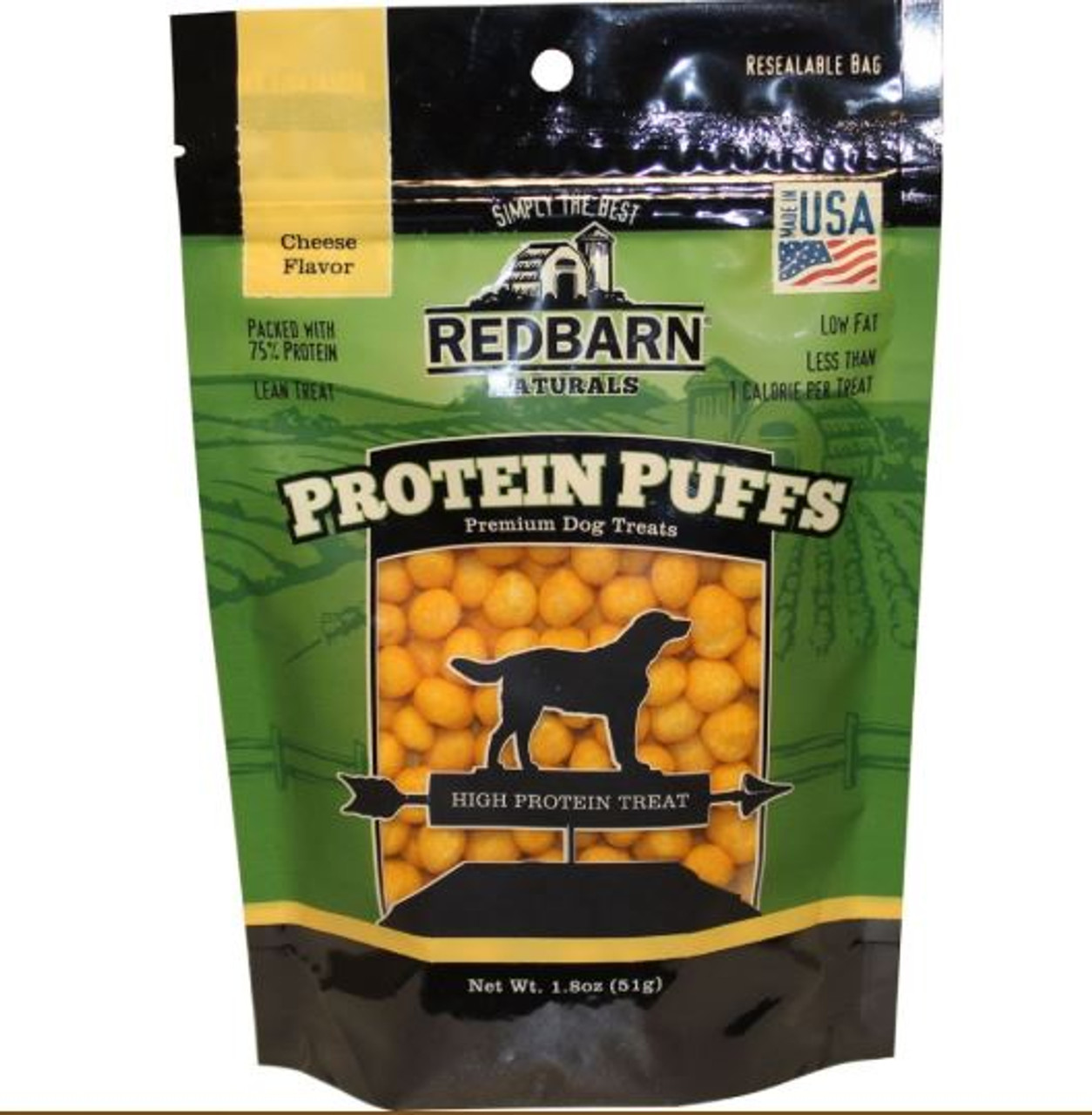 RedBarn Protein Puffs Cheese Flavored Dog Treats 1.8oz Bag