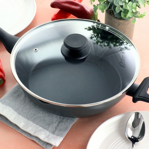 Oster Kingsway 3 9 Quart Aluminum Nonstick Saute Pan In Black