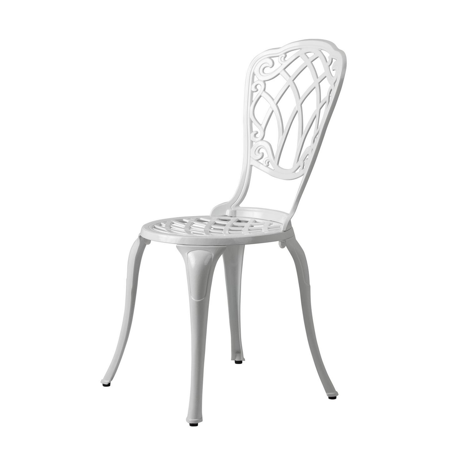 Patio Sense Palisade Aluminum Bistro Set in White